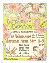 Tangle's tinycircus trapeze featured on poster for Go West! Craft Fest by Sarah Ryan